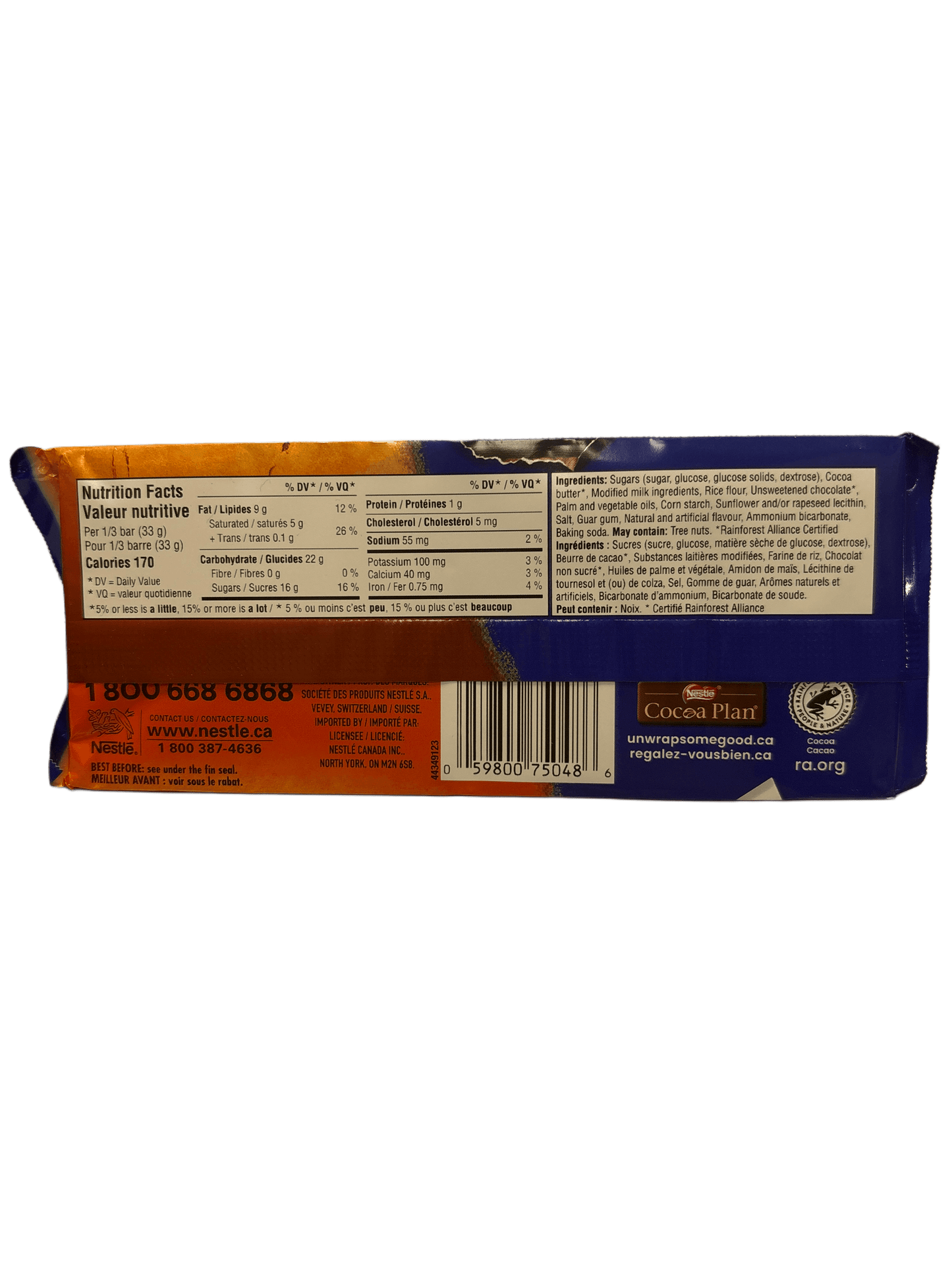 Nestle CRUNCH Cookie Biscuit Chocolate Bar 100G