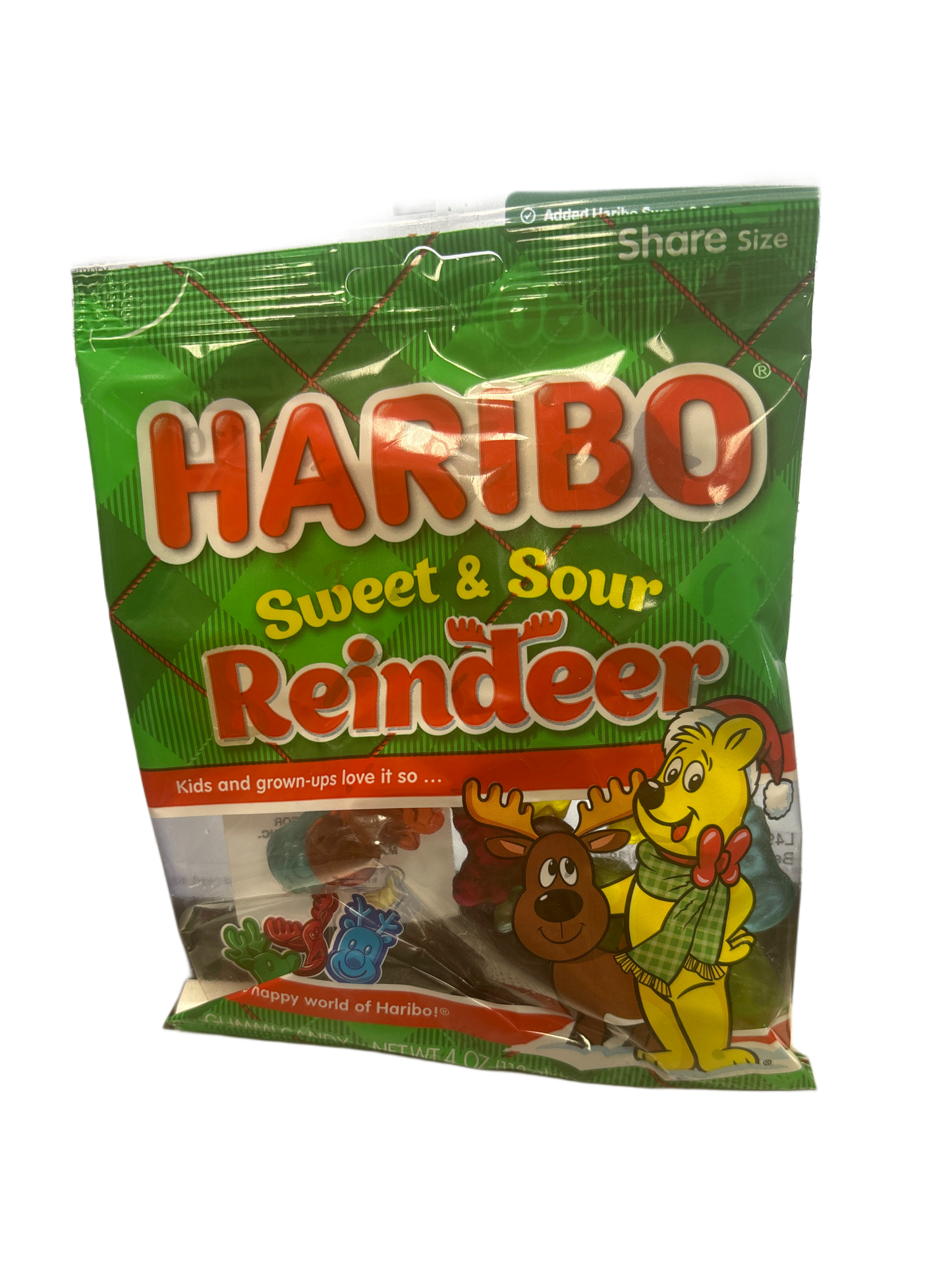 Haribo Sweet & Sour Reindeer Candy Bag 4OZ