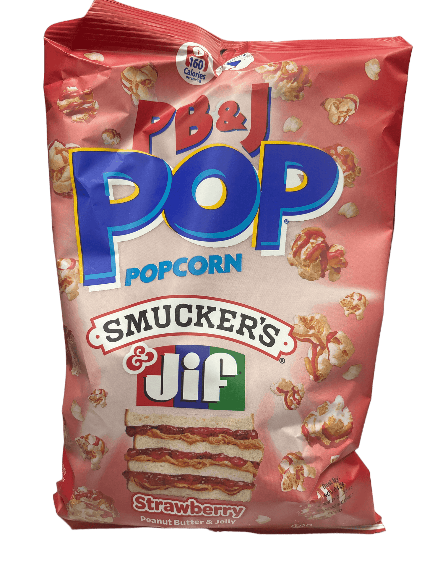 Pop Popcorn PB&J Smucker's & JIF Strawberry 5.25OZ