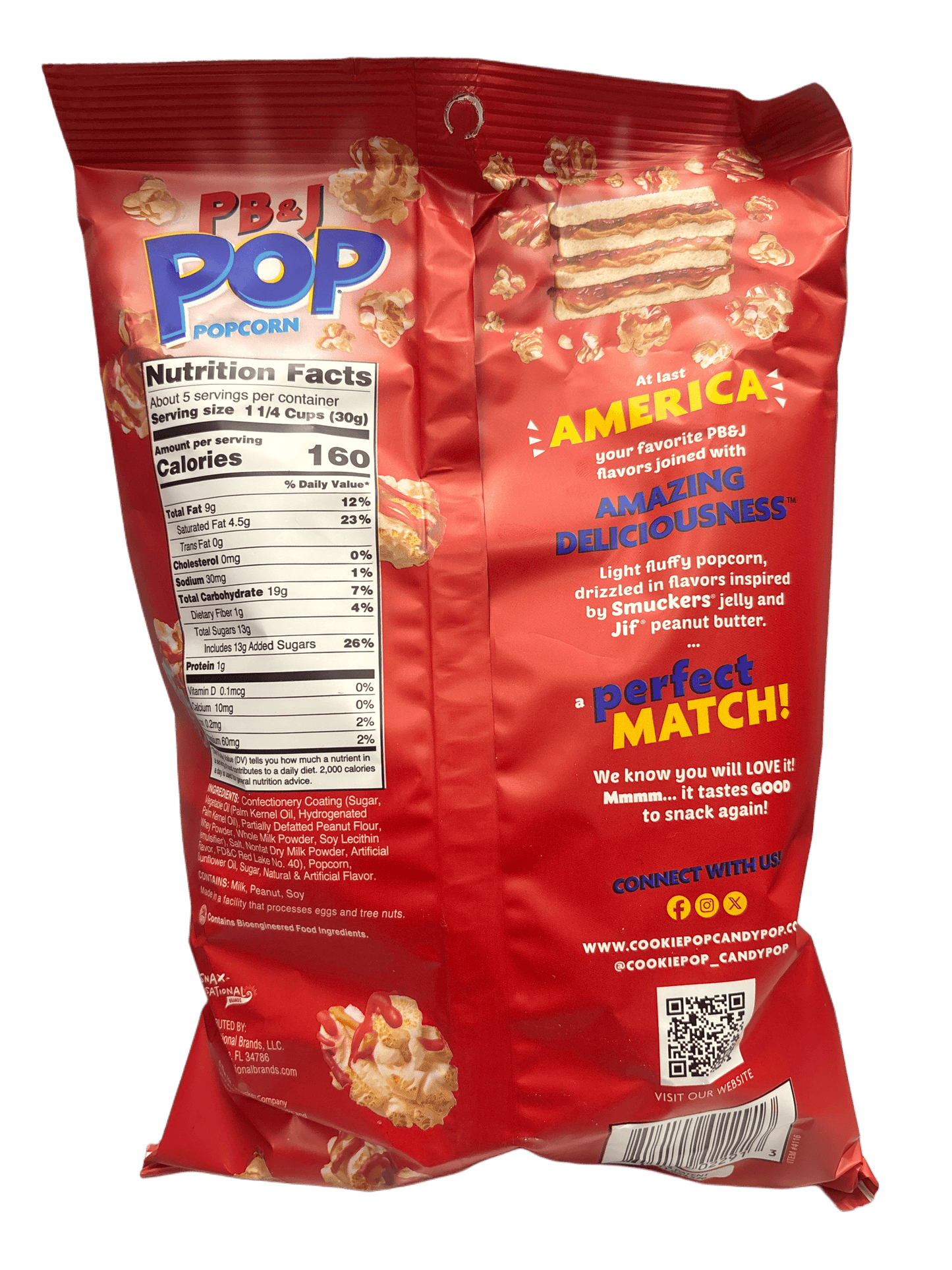 Pop Popcorn PB&J Smucker's & JIF Strawberry 5.25OZ