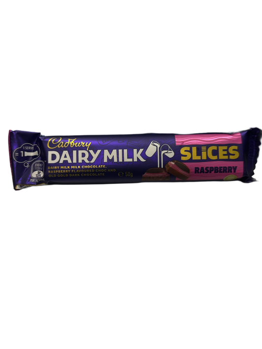 Cadbury Dairy Milk Slices Raspberry Milk Chocolate 50G