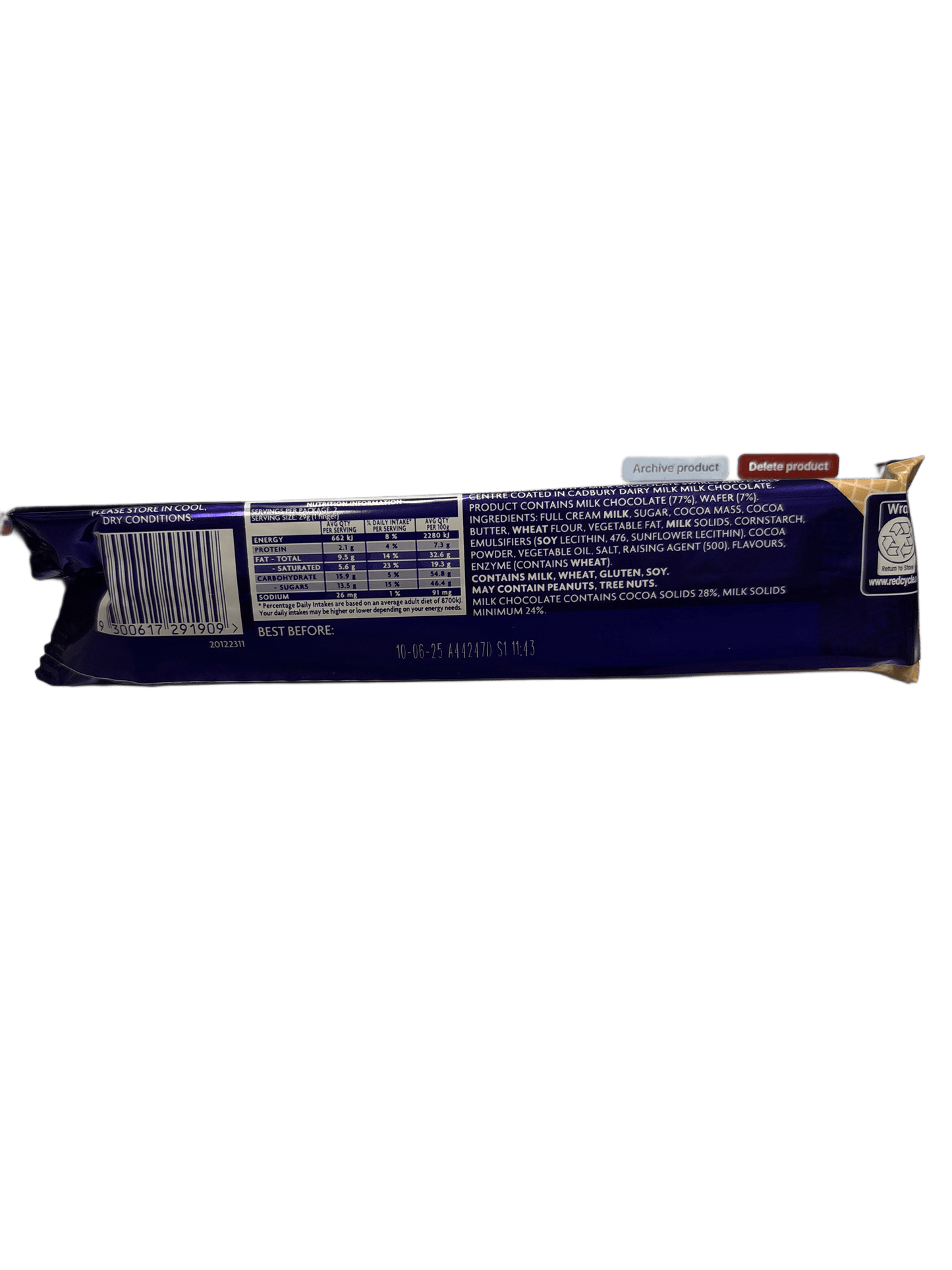 Cadbury Twirl Breakaway Wafer Share Pack 58G