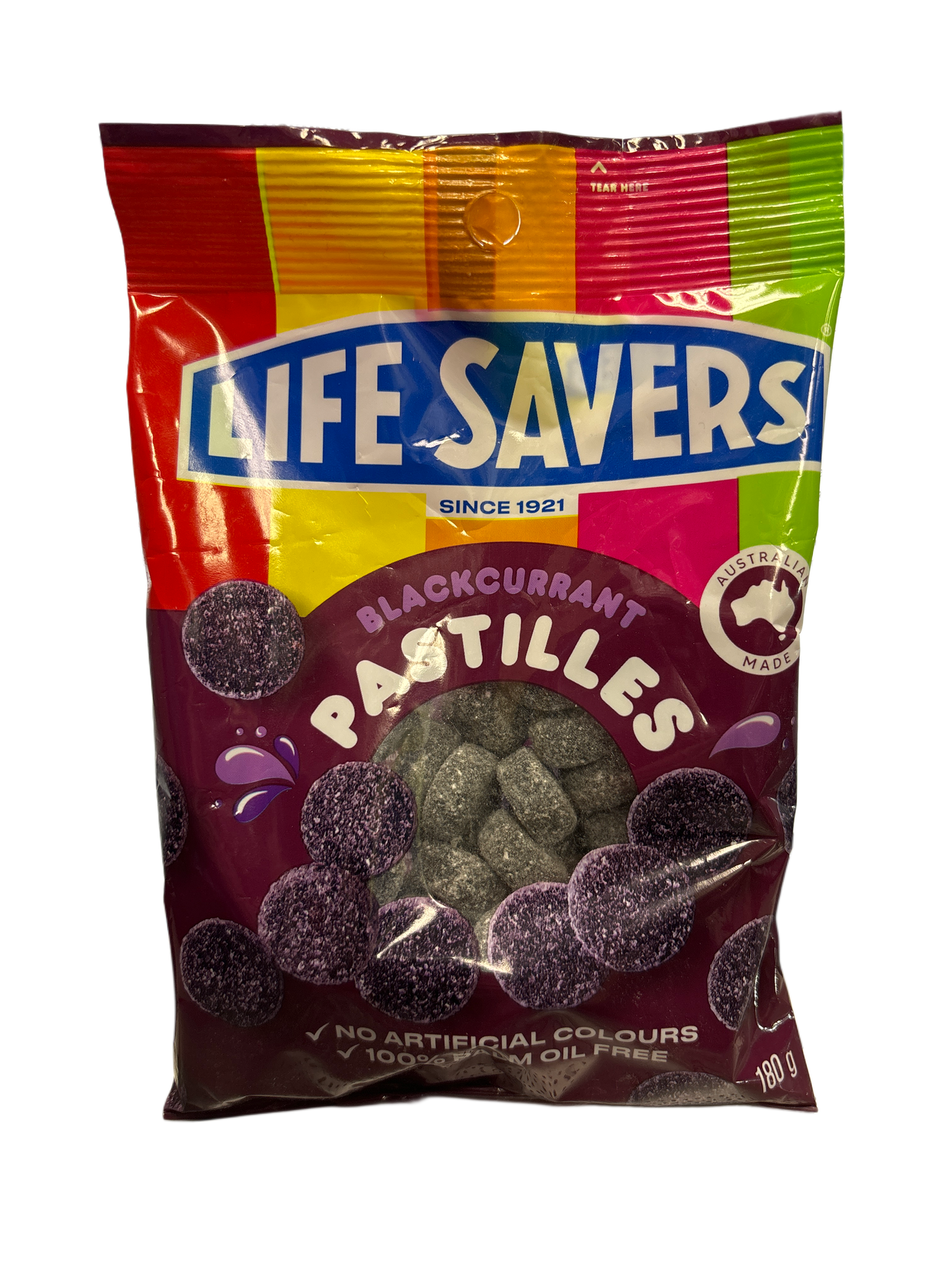 Life Savers Blackcurrant Pastilles Candy Bag 180G - Australia Edition