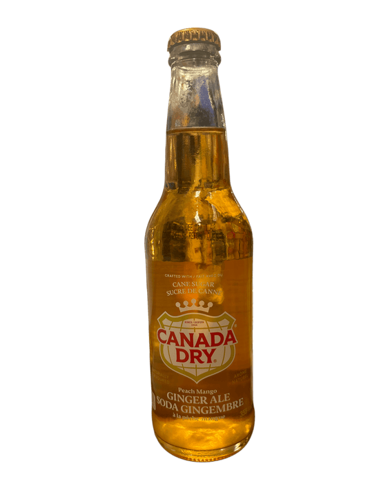 Canada Dry Cane Sugar Peach Mango Ginger Ale Soda Glass Bottle 355ML