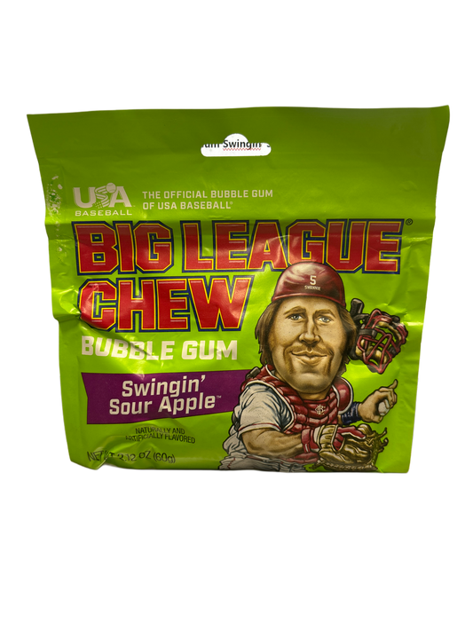 Big League Chew Bubble Gum Swingin' Sour Apple 2.12OZ