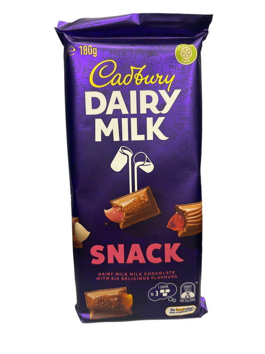 Cadbury Dairy Milk SNACK Chocolate Six Delicious Flavors 180G