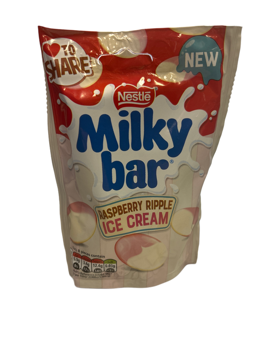 Nestle Milkybar Raspberry Ripple Ice Cream Buttons British Bag 86G