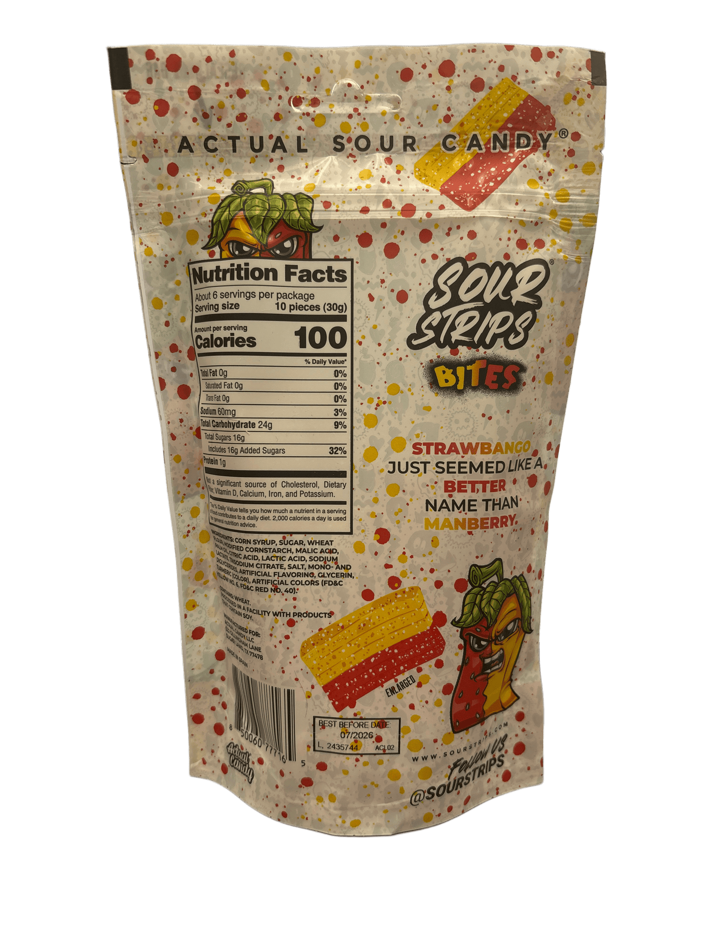 Sour Strips Bites Strawbango 6.35OZ