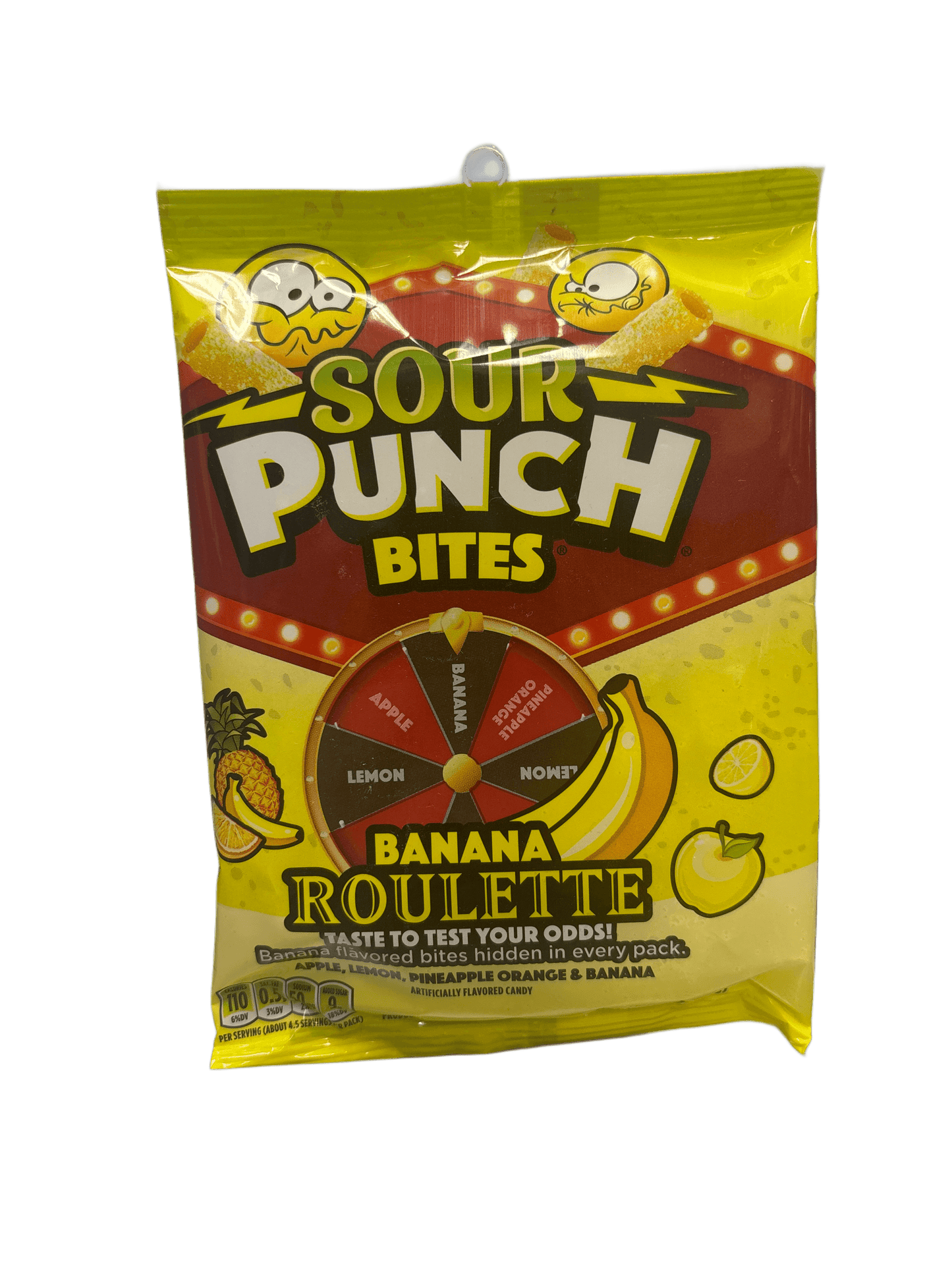 Sour Punch Bites Banana Roulette Candy Bag 5OZ