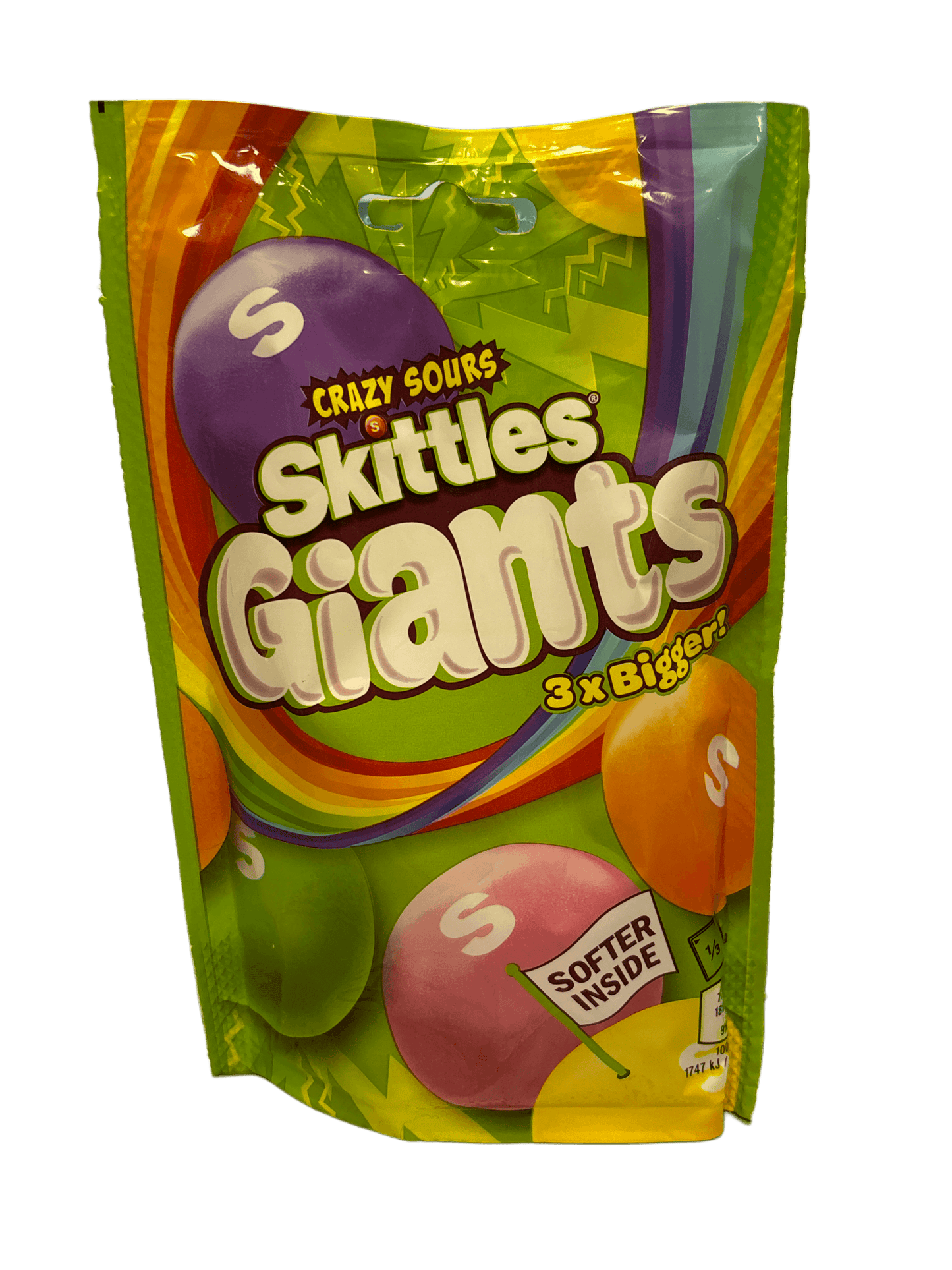 Skittles Crazy Sours Giants Candy Bag 132G - U.K Edition