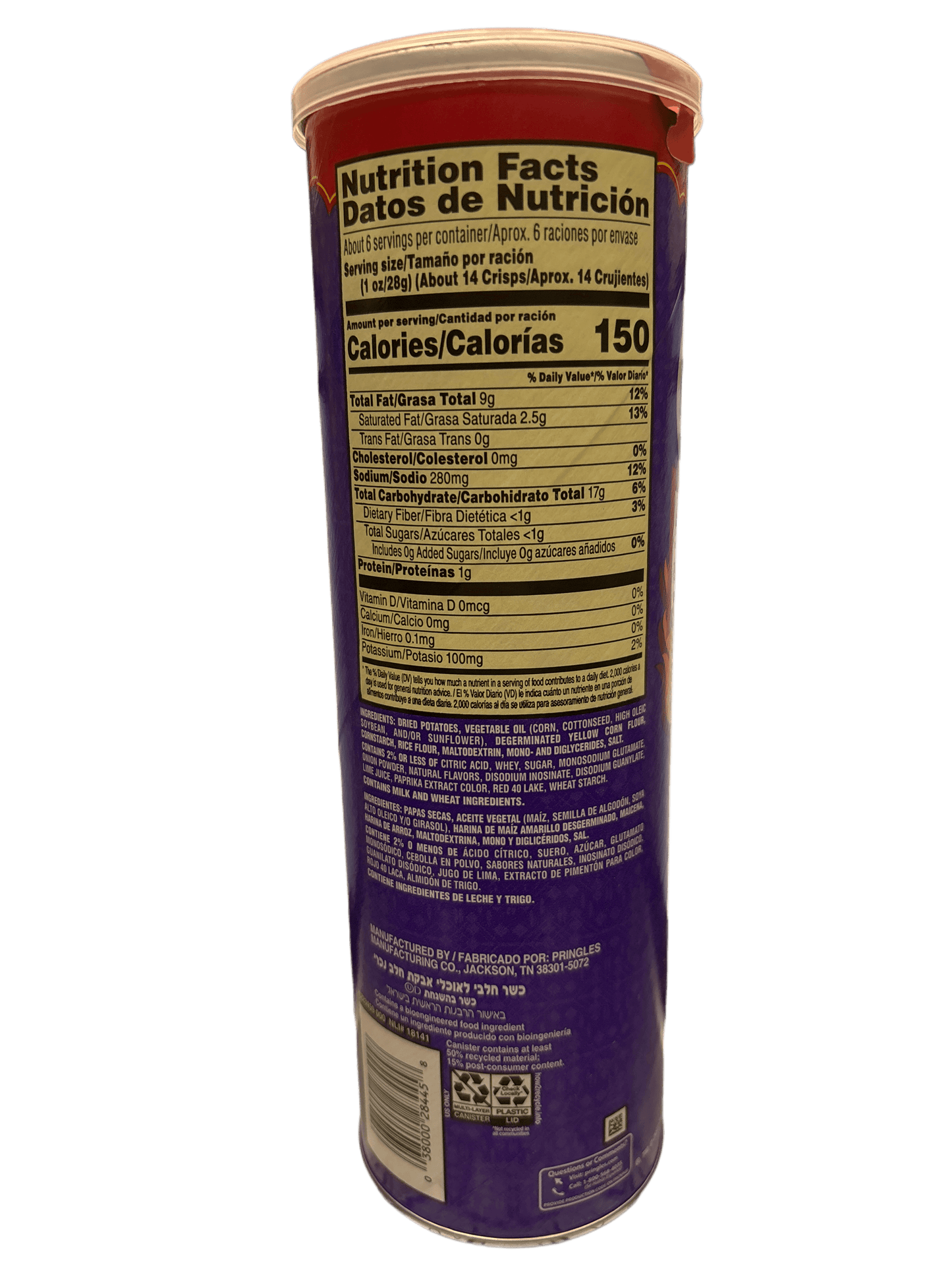 Pringles Enchilada Adobada Chips 158G