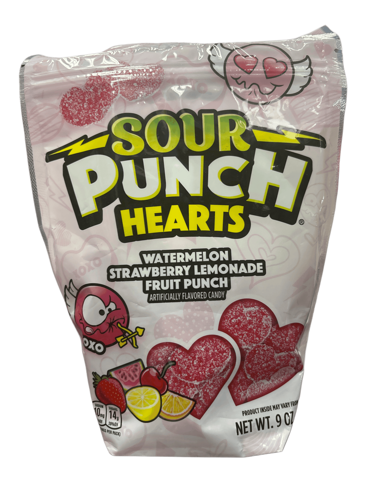 Sour Punch Hearts Valentines Candy Bag 9OZ