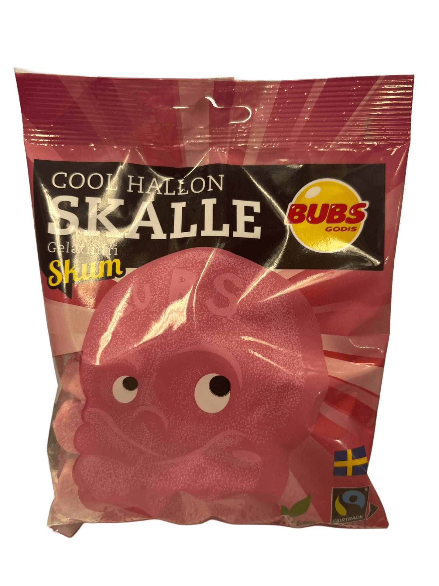 BUBS Godis Cool Hallon SKALLE Skum Candy Bag 90G - Sweden Edition