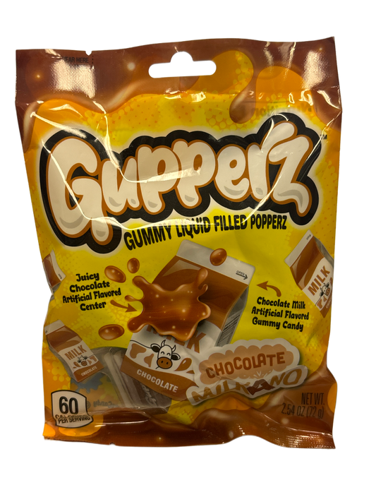 Gupperz Gummy Liquid Filled Popperz Chocolate Milkano 2.72OZ