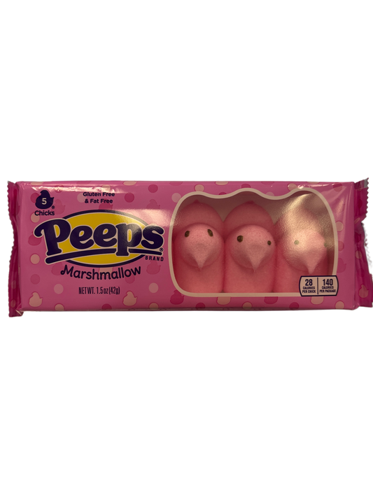 Peeps Marshmallow Pink Chicks Easter 5 PK