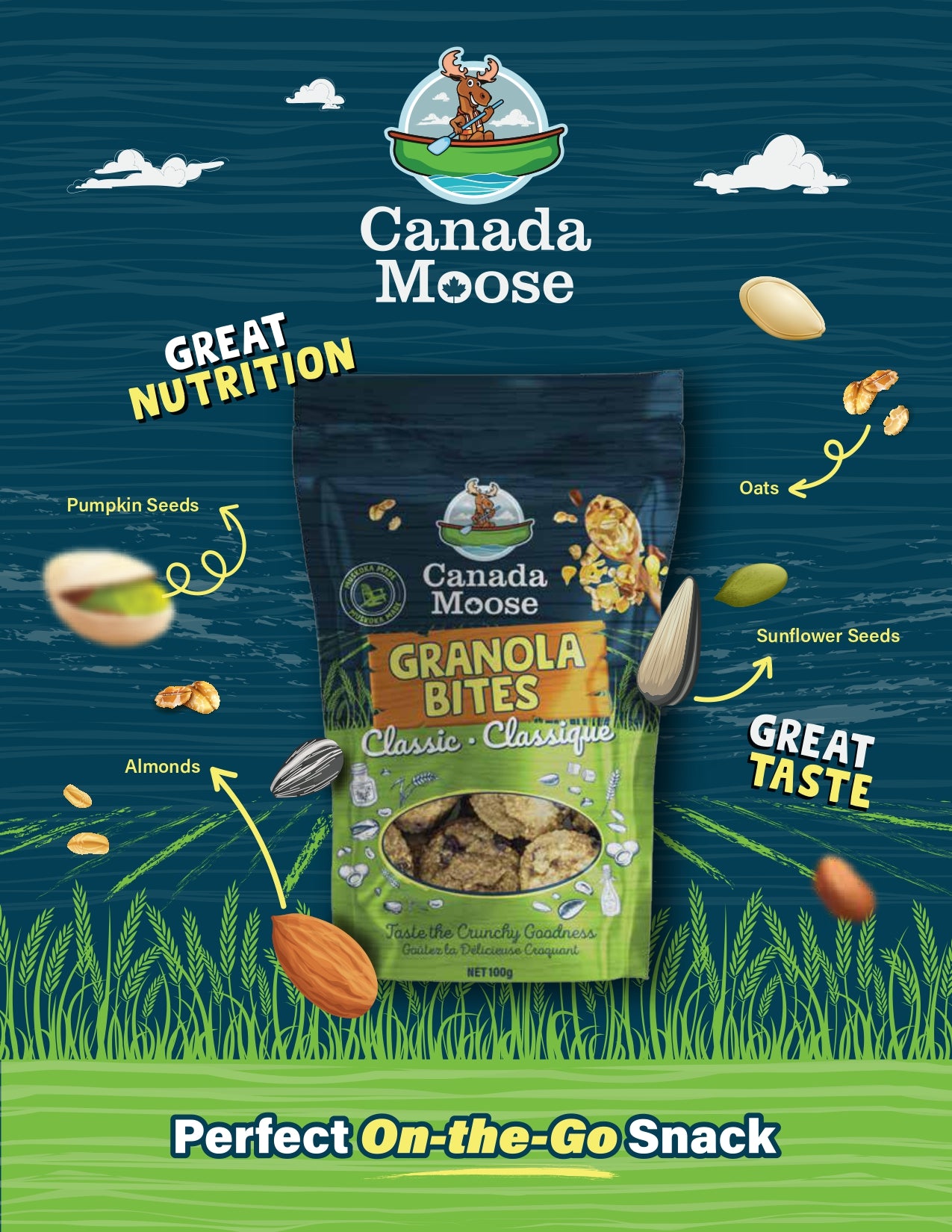 Canada Moose Granola Bites Classic Bag 100G