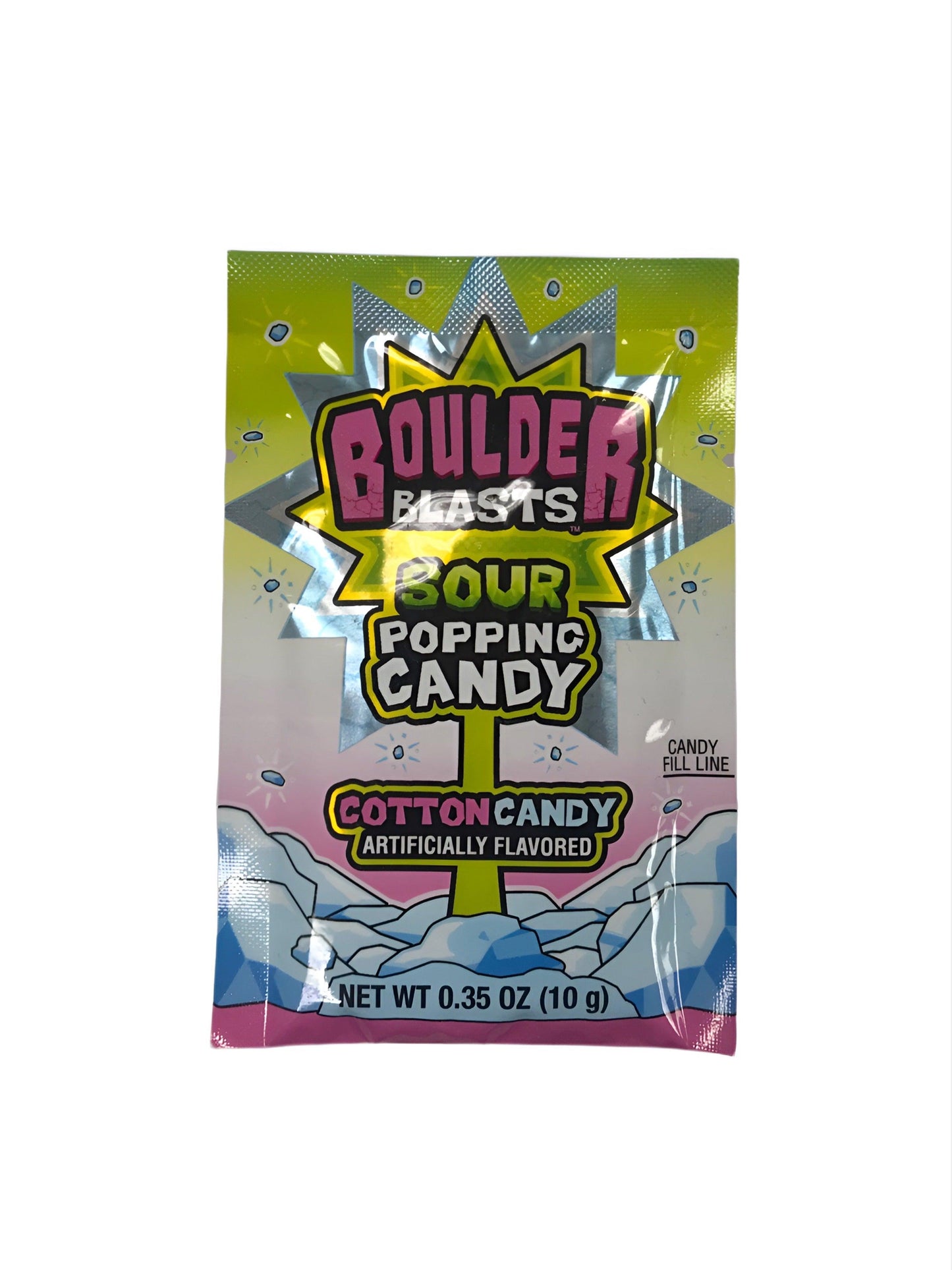 Boulder Blasts Sour Popping Candy Cotton Candy - Extreme Snacks