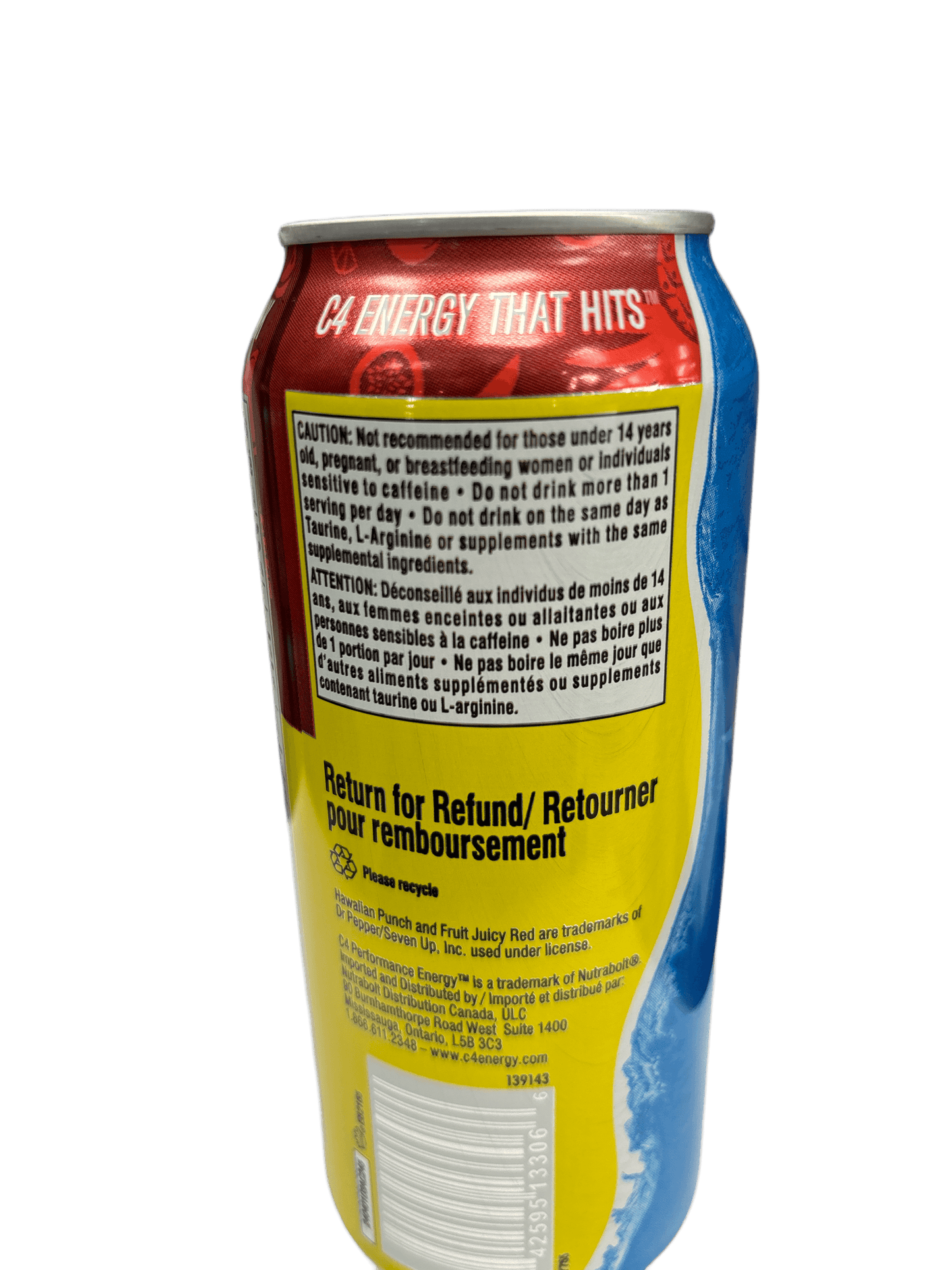 C4 Hawaiian Punch Fruit Juicy Red Energy Drink - Extreme Snacks