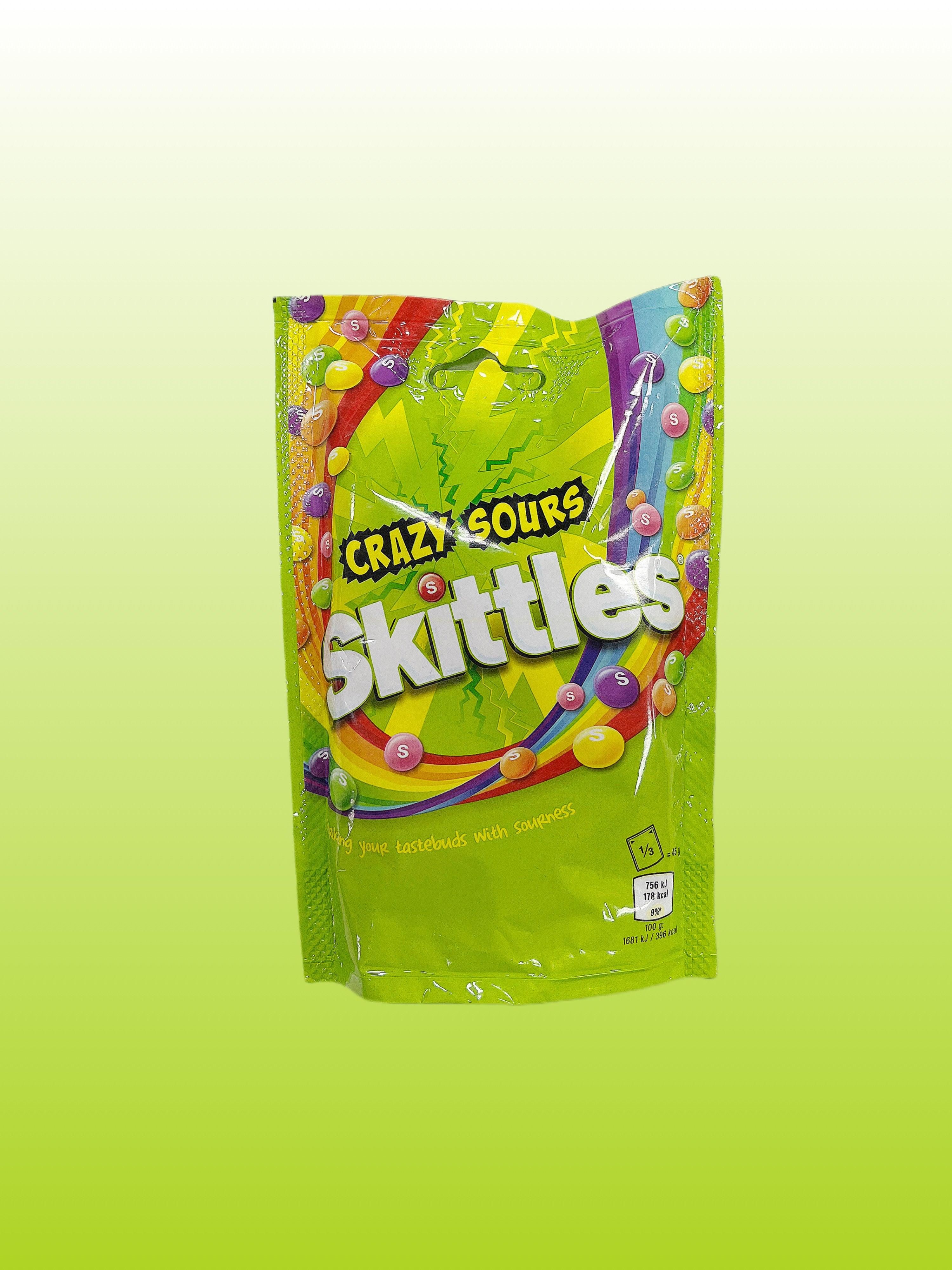 Crazy Sours Skittles Candy Bag 136G - U.K Edition