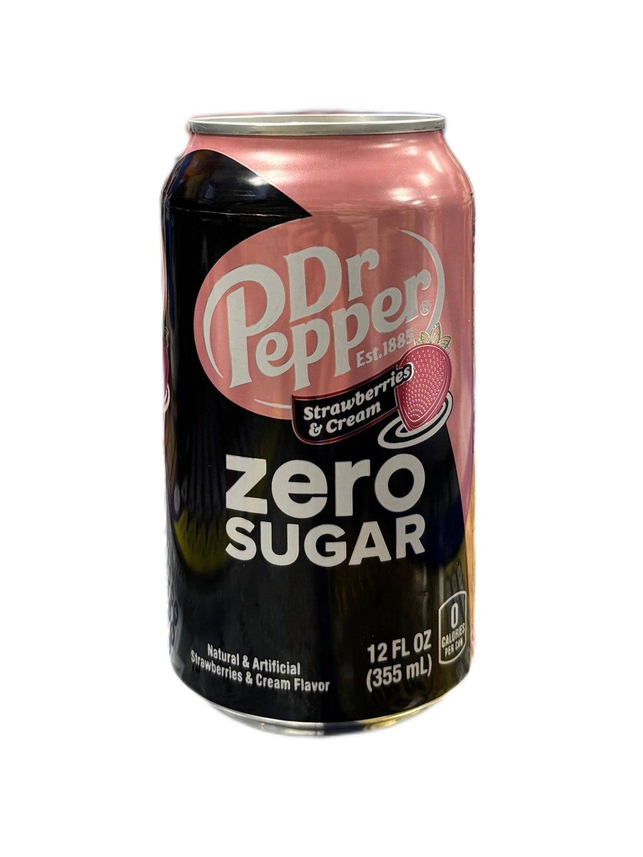 Dr. Pepper Strawberries & Cream Zero Sugar 12OZ - Extreme Snacks