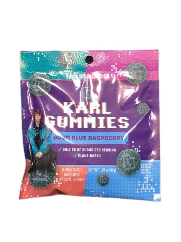 Feastables Karl Gummies Sour Blue Raspberry Bag 1.76OZ - Extreme Snacks