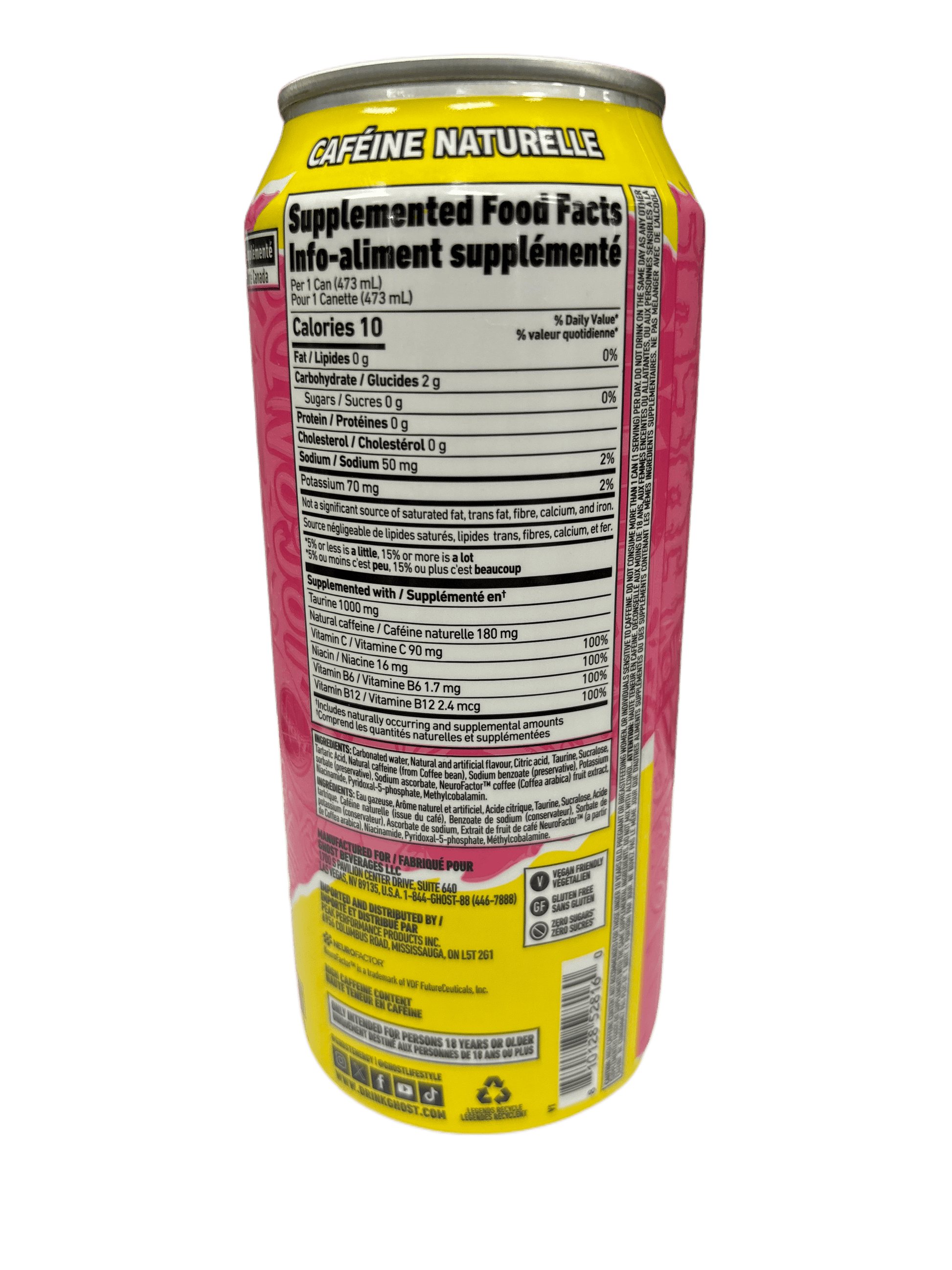 Ghost Energy Sour Pink Lemonade 473ML - Extreme Snacks