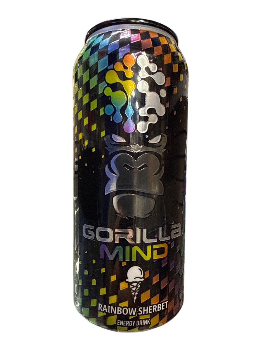 Gorilla Mind Rainbow Sherbet Energy 473ML front can view 1