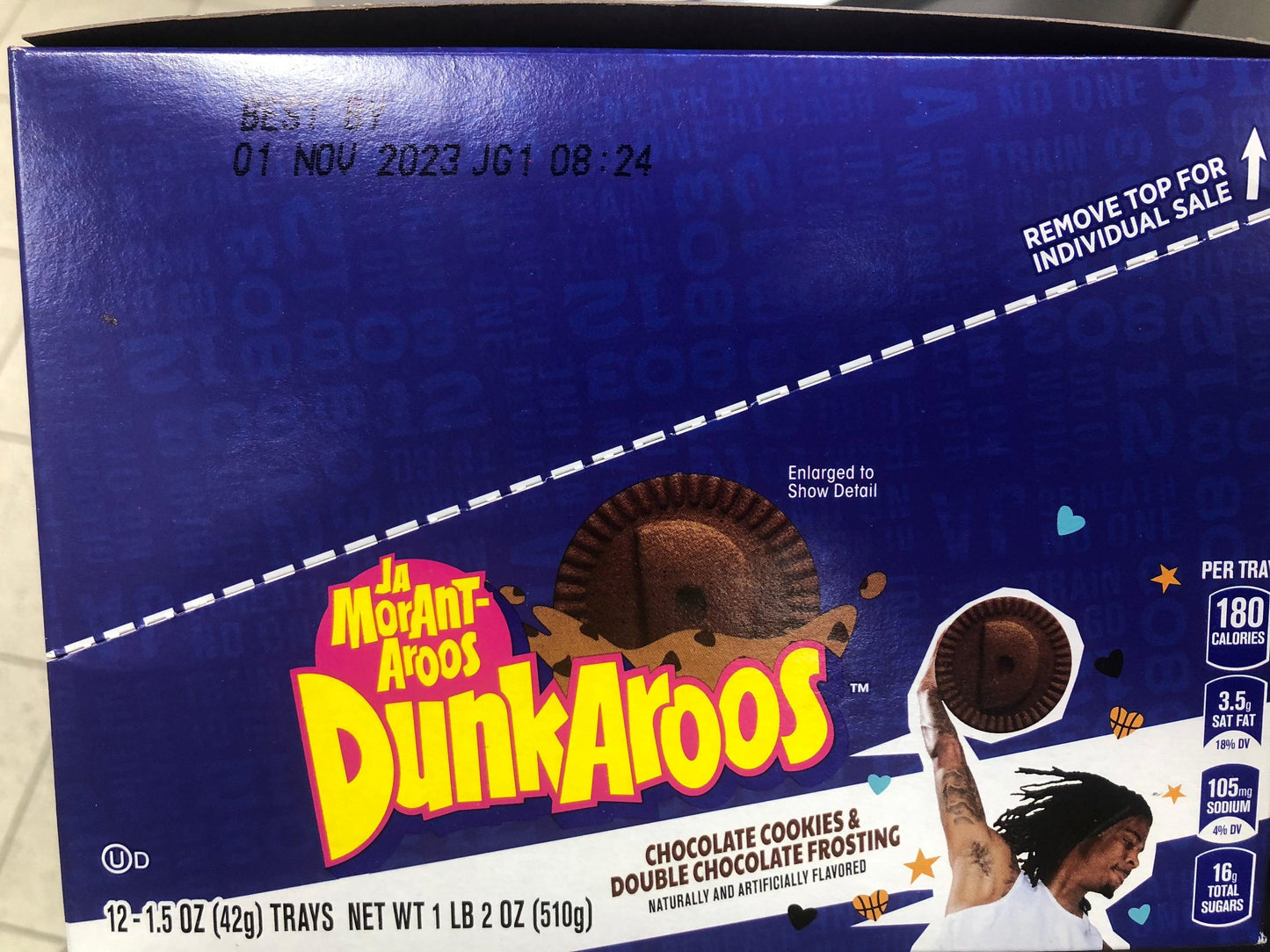 Ja Morant - DunkAroos Chocolate Cookies & Chocolate Double Frosting Box - Extreme Snacks