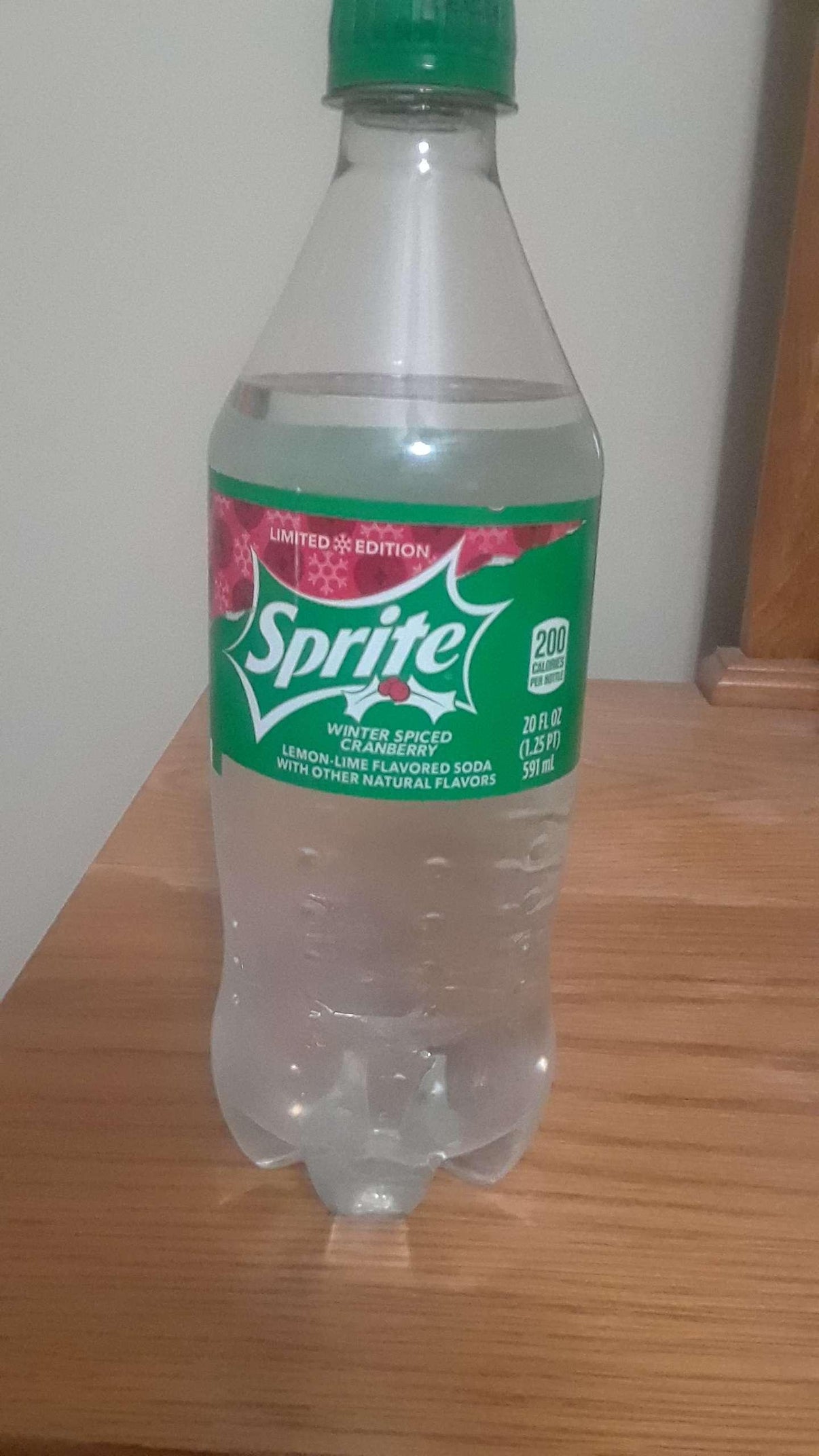 Limited Edition Sprite Winter Spiced Cranberry Bottle