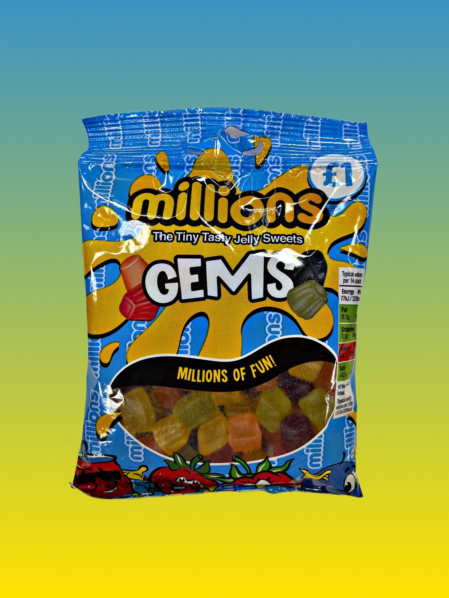 Millions Gems Candy Bag 120G U.K Edition - Extreme Snacks