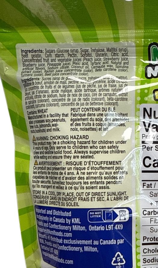 Mystery Mochi Bao gummy candy ingredients and allergy label