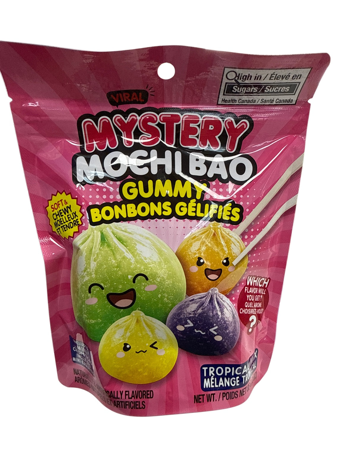 Mystery Mochi Bao Tropical Gummy Candy 85G front packaging