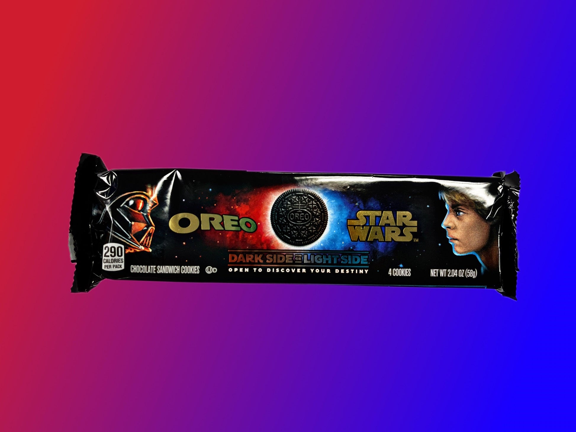 Oreo Star Wars Dark Side Or Light Side 4 Cookies 2.04OZ - Extreme Snacks