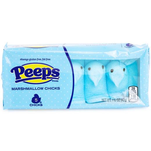 Peeps Marshmallow Blue Chicks 5 PK - Extreme Snacks