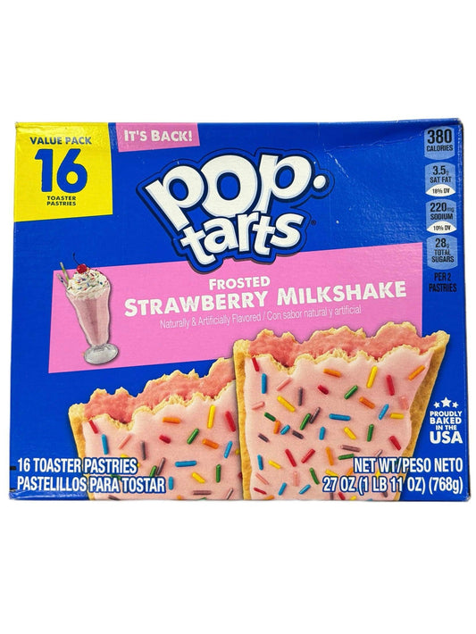 Pop Tarts Frosted Strawberry Milkshake 16 Pack - Extreme Snacks