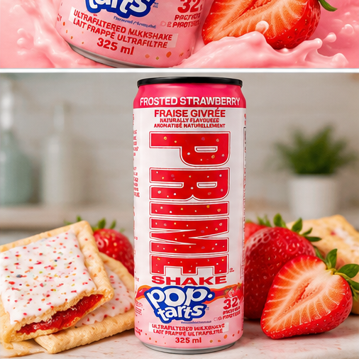 PRIME Pop-Tarts Frosted Strawberry protein shake strawberry lifestyle