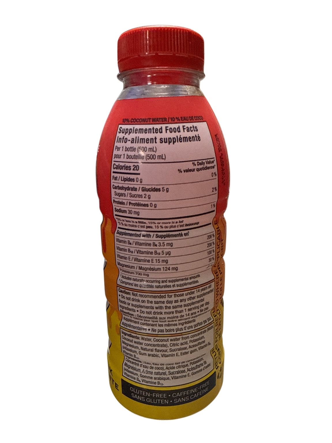 PRIME Hydration Summer Pop 500mL Canadian Edition nutrition facts back
