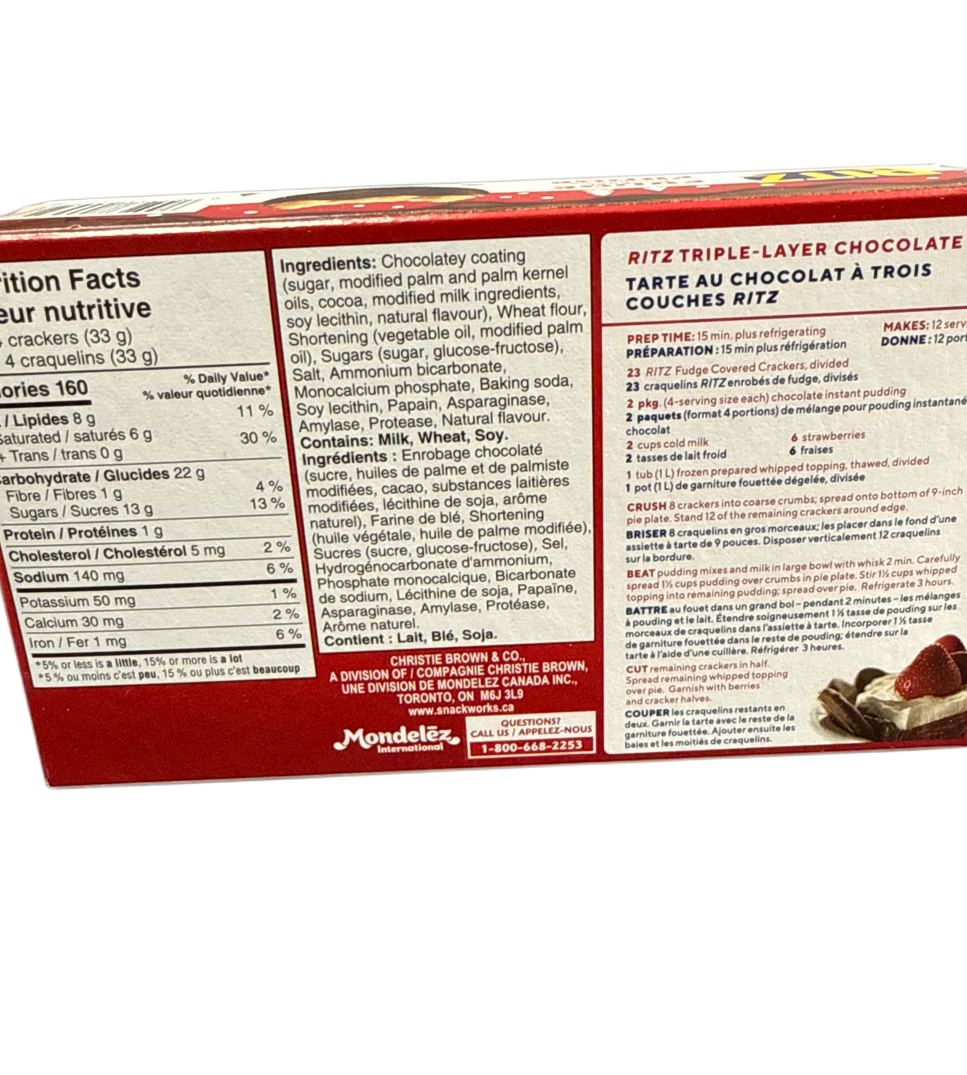 Ritz Fudge Covered Biscuits 212G Canadian Edition packaging image 6